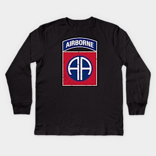 82nd Airborne Division US Army Vintage Insignia Kids Long Sleeve T-Shirt